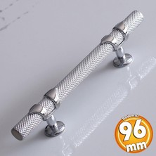 Badem10 Burç Kulp 96 mm Krom Renk Mobilya Mutfak Çekmece Dolabı Dolap Kulpları Kapak Kulpu Kulbu Metal