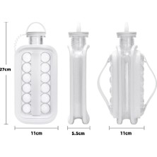 G-XQTE Dondurucu Için Buz Küpü Tepsileri 2'si 1 Arada Taşınabilir Buz Kalıbı Kapaklı Şişe Sıhhi Buz Makineleri 17 Buz Küpü Yapar (Yurt Dışından)