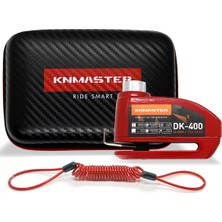 Knmaster Disk Kilidi DK-400 7mm Alarmlı + Hatırlatma Kablosu ve Çanta Hediyeli ( Kırmızı )