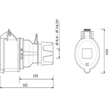 Bemis 5/32A Uzatma Priz Cee Norm 380V IP44 Bem BC1-3505-2312