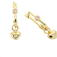 ÇGK KUYUMCULUK Kalp Sallantılı Taşlı Altın Küpe CGKKP017