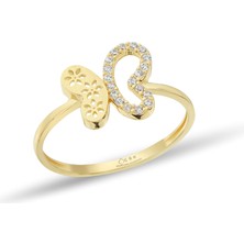 ÇGK KUYUMCULUK Kelebek Taşlı Altın Yüzük YZKKCGK021