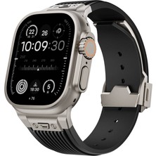 Apple Watch 7/8/9 45MM Uyumlu Kordon Spor Görünümlü Silikon Kordon