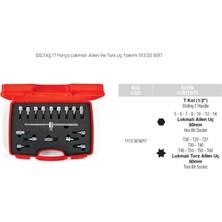 İzeltaş Lokmalı Allen Uç ve Star Torx Uç Takımı 1 2” 17 Parça 1113 00 6017