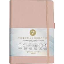 Victoria's Journals Sert Kapak Planlayıcı Noktalı Defter 14 x 20 cm Pembe