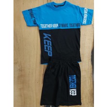 Mor Tırtıl Erkek Çocuk Şortlu Takım