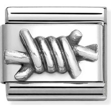 Nomination Composable Classic Oxıdızed Semboller In St,çelik ve 925 Sterling Gümüş Barbed Wire