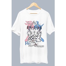 Fuddy Moda Oversize Re:zero Version2 Baskılı T-Shirt, Unisex Anime Baskılı Tişört