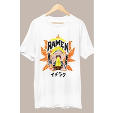 Fuddy Moda Oversize Ramen Naruto Baskılı T-Shirt, Unisex Anime Baskılı Tişört