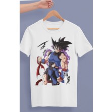 Fuddy Moda Oversize Dragon Ball Bardock Baskılı T-Shirt, Unisex Anime Baskılı Tişört