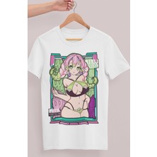 Fuddy Moda Oversize Demon Slayer Mitsuri Baskılı T-Shirt, Unisex Anime Baskılı Tişört
