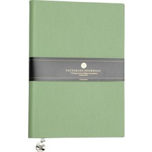 Victoria's Journals Smyth Classic Esnek Kapak Çizgili Defter, 14.8X21 cm -Açık Yeşil