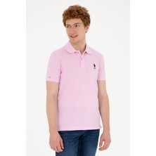 U.S. Polo Assn. Erkek Slim Fit Polo Yaka Pembe Basic Tişört 50279613-VR041