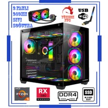 Zeiron Augustus X80 Ryzen 5 5600X 16GB Ddr4 1tb M.2 Nvme SSD RX580 8gb 256BIT Sıvı Soğutmalı Oyuncu Masaüstü Bilgisayar