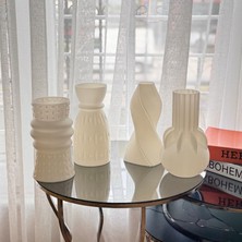 Limon 3Design Modern ve Şık Iskandinav Tarzda Beyaz Dekoratif Vazo