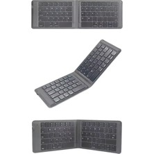 Coverzone Mini Katlanabilir Bluetooth Klavye Taşınabilir iPhone iPad Mac Android Windows Ios Için Ince Katlanabilir Seyahat Taşıması Kolay Ingilizce Q Keyboard Siyah ZR672