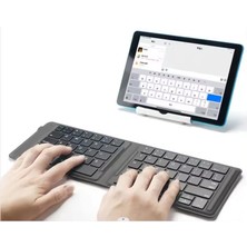 Coverzone Mini Katlanabilir Bluetooth Klavye Taşınabilir iPhone iPad Mac Android Windows Ios Için Ince Katlanabilir Seyahat Taşıması Kolay Ingilizce Q Keyboard Siyah ZR672