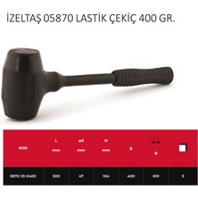 İzeltaş Lastik Çekiç Siyah 400 gr 5870 25 0400