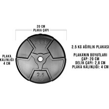 E-Life Elife 2 x 2,5 kg = 5 kg kg Ağırlık Plakası