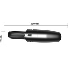 Guiwuu Taşınabilir Akülü Araç Süpürgesi, El Süpürgesi Ev/araba Temizleme, USB Şarjlı Şarj Edilebilir Mini Süpürge -Gri (Yurt Dışından)