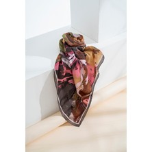 Jawel Kadın Digital Baskılı Pamuk Karışımlı Fırça Desen Soft Eşarp 90x90 Cm