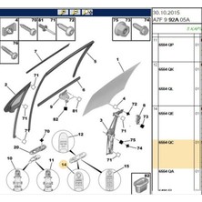 Ön Sol Cam Açma Çerçeveli 207 C3 Picasso (AN610-A002-6554QC)