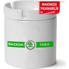 Skoda Fabia Logo Baskılı Porselen At-Söndür Küllük (Kl-Otmbl-Skd)