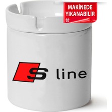 Audi Sline Logo Baskılı Porselen At-Söndür Küllük (Kl-Otmbl-Audi)