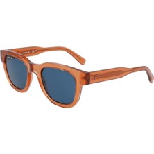 Lacoste L 6023S 204 49 Unisex Dikdörtgen Şeffaf Kahverengi Kemik Güneş Gözlüğü