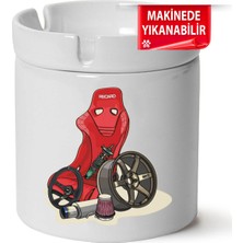 Çakılap Modifiye Baskılı Porselen At-Söndür Küllük (Kl-Otmbl-Mdfy)