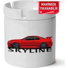 Çakılap Nissan GTR34 Baskılı Porselen At-Söndür Küllük (Kl-Otmbl-Nssn)