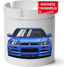 Çakılap Nissan GTR34 Baskılı Porselen At-Söndür Küllük (Kl-Otmbl-Nssn)