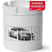 Çakılap Skoda Octavia A7 Baskılı Porselen At-Söndür Küllük (Kl-Otmbl-Skd)
