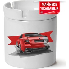 Skoda Rapid Baskılı Porselen At-Söndür Küllük (Kl-Otmbl-Skd)
