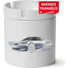 Çakılap Skoda Fabia 2 Baskılı Porselen At-Söndür Küllük (Kl-Otmbl-Skd)