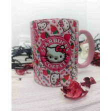 Mugs And Love Hello Kitty Pembe 3D Baskı Büyük Boy Kupa