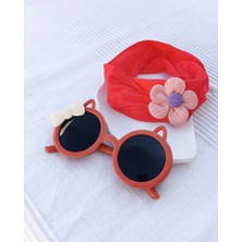 Halley Concept Kız Çocuk Çiçekli Saç Bantı Fiyonklu Gözlük 2' Li Set