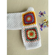 Dafne Dükkan El Örgüsü Motifli Bebek Hırkası Kroşe Hırka Crochet Granny Square Cardigan