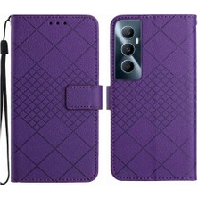 YH Market Realme C65 Için Flip Case 4g Elmas Kabartmalı Manyetik Kapak Cüzdan Pu ile (Yurt Dışından)