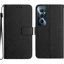 YH Market Realme C65 Için Flip Case 4g Elmas Kabartmalı Manyetik Kapak Cüzdan Pu ile (Yurt Dışından)