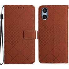 YH Market El Kayışı Kart Yuvası Standı Elmas Pu ile Sony Xperia 5 V Için Flip Case (Yurt Dışından)