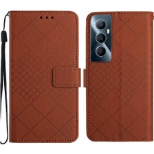 YH Market Realme C65 Için Flip Case 4g Elmas Kabartmalı Manyetik Kapak Cüzdan Pu ile (Yurt Dışından)