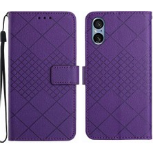 YH Market El Kayışı Kart Yuvası Standı Elmas Pu ile Sony Xperia 5 V Için Flip Case (Yurt Dışından)