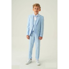 Minaga Ceketli Erkek Çocuk Takım Elbise Bebe Mavisi