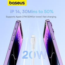 Baseus Pudding Serisi İPhone 14 13 12 11 x 7 8 Serileriyle Uyumlu 20W Type-C to iPhone Uyumlu Hızlı Şarj ve Data Aktarım Kablosu
