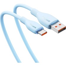 Baseus Pudding Serisi Usb to Type-C kablo 100 Watt 100 WATT Samsung , Huaweii , Xiaomi , Oppo uyumlu 6 AMPER Süper Hızlı Şarj ve Data Aktarım Kablosu MAVİ