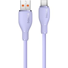Baseus Pudding Serisi Usb to Type-C kablo 100 Watt 100 WATT Samsung , Huaweii , Xiaomi , Oppo uyumlu 6 AMPER Süper Hızlı Şarj ve Data Aktarım Kablosu MOR