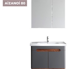 Wons Wıns Aizanoi 80 cm Antrasit/Barok Banyo Dolabı