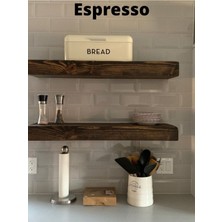 Yggdrasil Home Decor Dekoratif Doğal Ahşap  2’li Takım 40 x 20 x 4 cm (Gizli Aparatlı Raf)