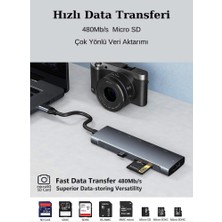 OBRAX 8 In 1 Ethernet Sd USB Type C Hub HDMI Girişli Macbook Çevirici